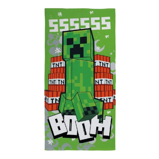 Minecraft "Creeper Boom" Handtuch [70 x 140 cm / 100% Polyester]