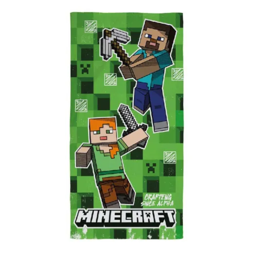 Minecraft "Crafting Since Alpha" Handtuch [70 x 140 cm / 100% Polyester]