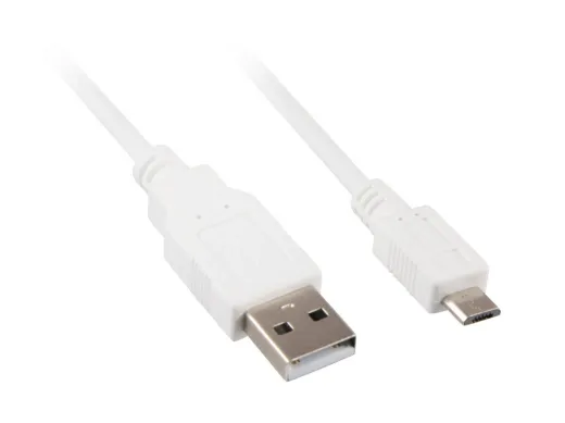 Sharkoon USB 2.0 A -> USB Micro-B Kabel (3 Meter) [weiß]