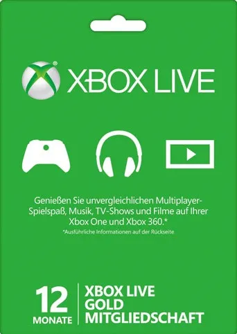 XBox Live Gold Mitgliedschaft (12 Monate) [Code]