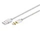 goobay Magnet Micro-USB Ladekabel / Datenkabel - USB 2.0-A zu Micro-USB-B (1,2 Meter) [silber]