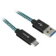 Sharkoon USB 3.2 Gen 2 - 10 Gbit/s Kabel | gesleevt / geflochtene Ummantelung | USB-A zu USB-C | (1,0 Meter) [schwarz/hellblau]