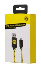 BVB-Micro-USB-Ladekabel [3 Meter / geflochtene Textil-Ummantelung]