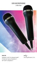 Mikrofon für Karaoke Games (2er Set) [USB - kompatibel zu PlayStation, Nintendo, XBox]